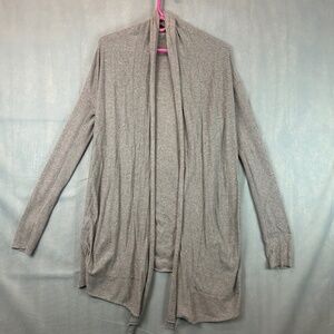 Converse One Star Womens Open Front Cardigan Beige Asymmetric Hem Medium